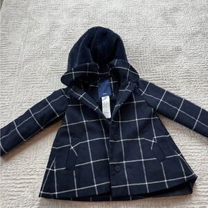 Jacadi fur lined wool coat